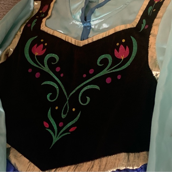 DISNEY PRINCESS ANNA COSTUME DRESS.Kids Blue and Black size 7/8 girls - Picture 2 of 6